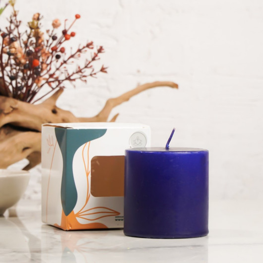 Cylinder Candle Size 7 X 7 Cm, Navy Color
