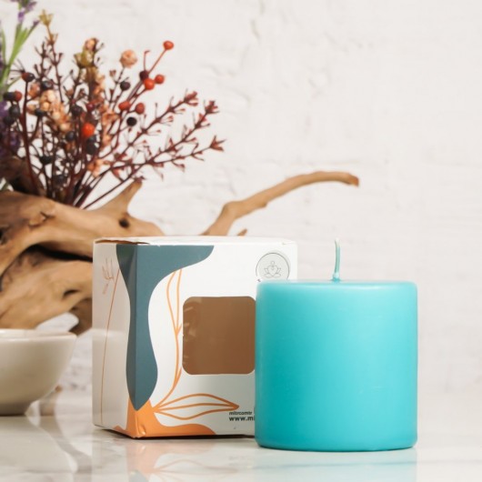 7X7 Cm Mitr Turquoise Cylinder Candle