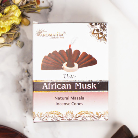 Aromatica African Musk Scented Organic Coalless Conical Incense