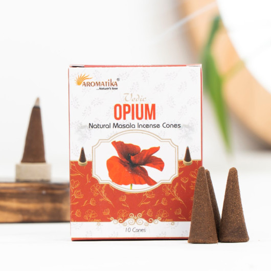 Aromatika Opium Flavored Organic Coalless Conical Incense