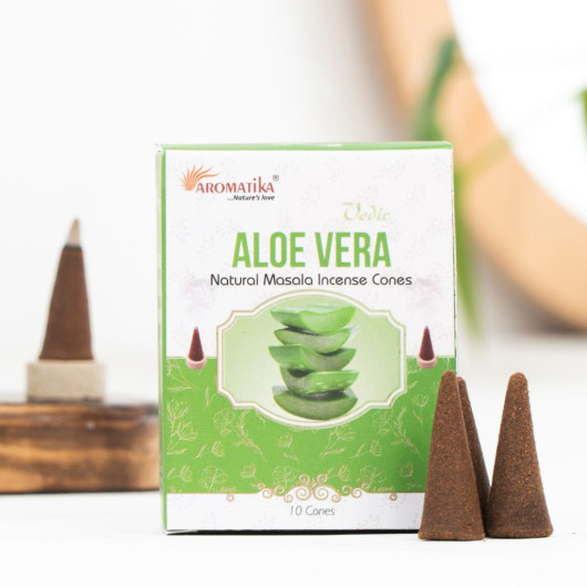 Aloe Vera Flavored Organic Charcoal Free Conical Incense