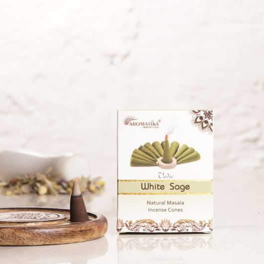 Aromatica White Sage Scented Organic Coalless Conical Incense