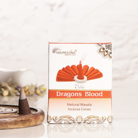 Dragon Blood Scented Organic Charcoal Free Conical Incense