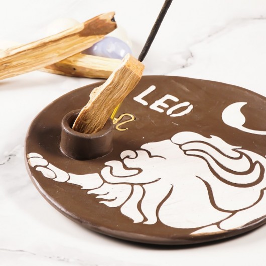 Handmade Leo Themed Wood Incense Holder