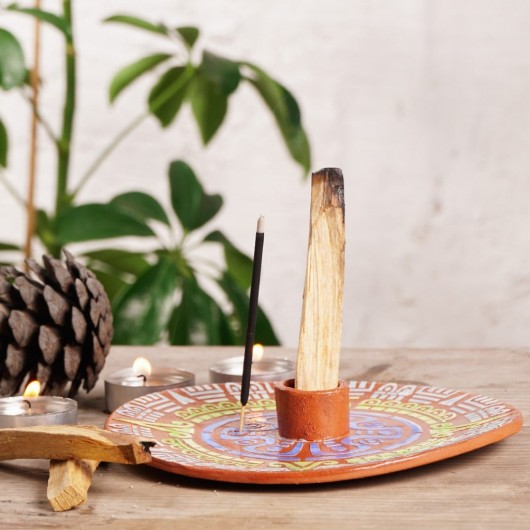 Handmade Aztec Incense Holder