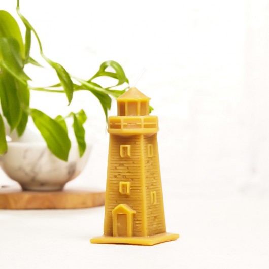 Mitr . Beeswax Sea Lighthouse Candle