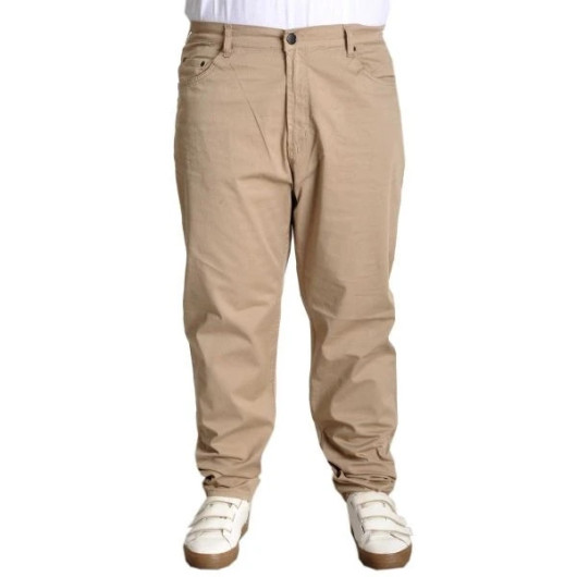 Plus Size Trousers Linen 5 Pocket Milano Classic Beige