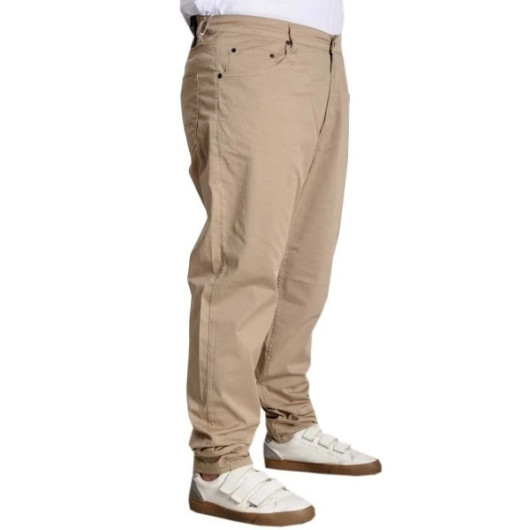 Plus Size Trousers Linen 5 Pocket Milano Classic Beige