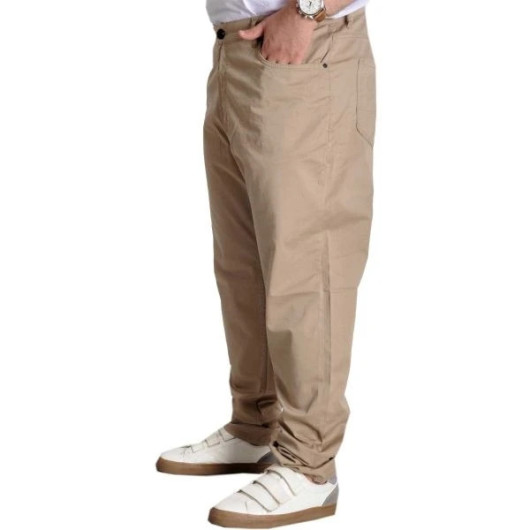 Plus Size Trousers Linen 5 Pocket Milano Classic Beige