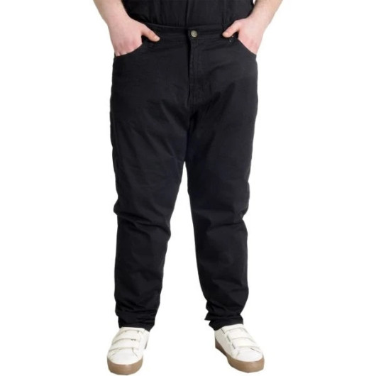 Plus Size Trousers Linen Classic Black