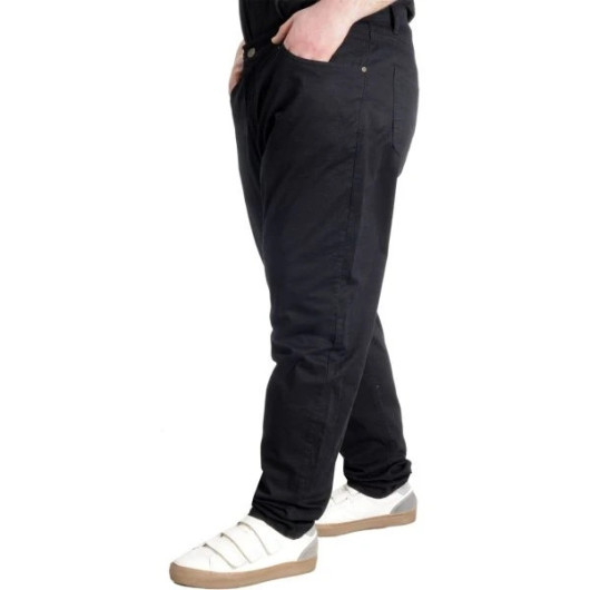 Plus Size Trousers Linen Classic Black