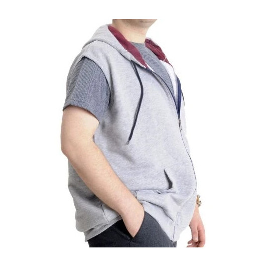 Men Large Size Vest Kangaroo Pocket Zippered Grimelange