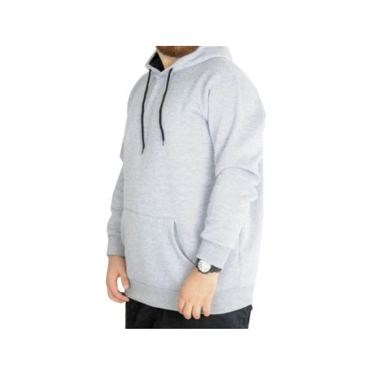 Men Sweatshirt Hooded Kangaroo Pocket Basic Grimelange