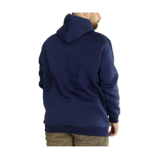 Men Sweatshirt Hooded Kangaroo Pocket Basic Indigo