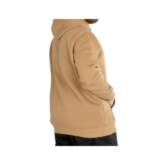 Men Sweatshirt Hooded Kangaroo Pocket Basic Coffee With Milk