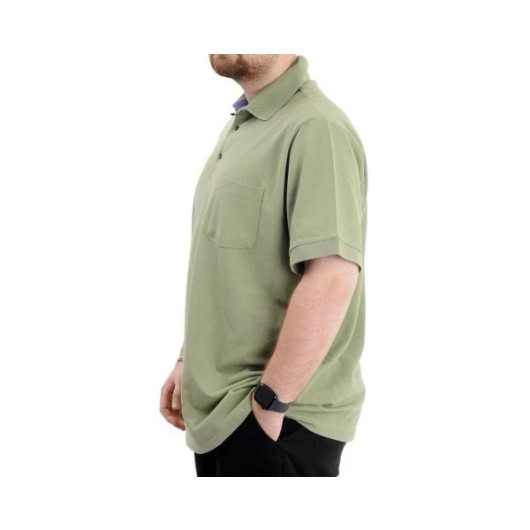 Large Size Men Tshirt Polo Neck Pocket Classic Pique