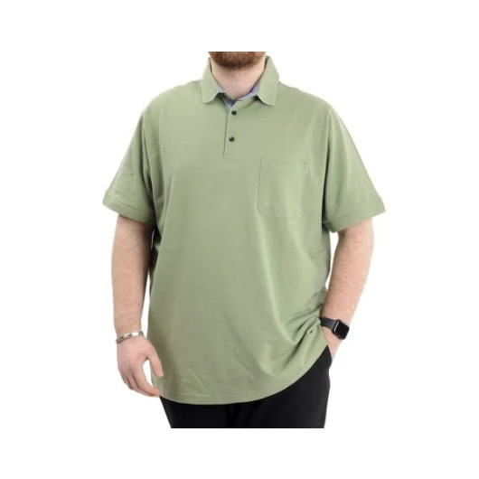 Large Size Men Tshirt Polo Neck Pocket Classic Pique