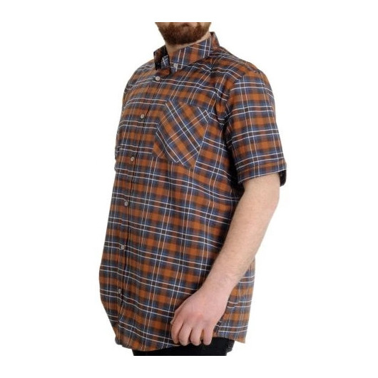 Plus Size Men's Shirt Plaid Short Sleeve Tile