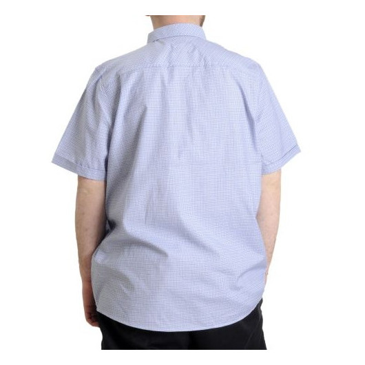 Plus Size Men's Shirt Plaid Short Sleeve Blue