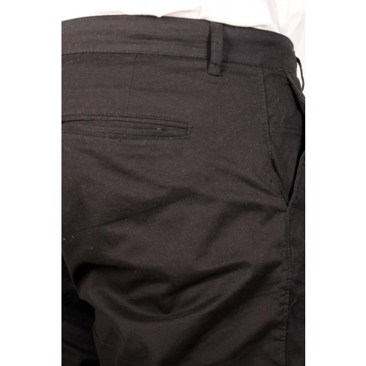 Large Size Men's Trousers Linen Black