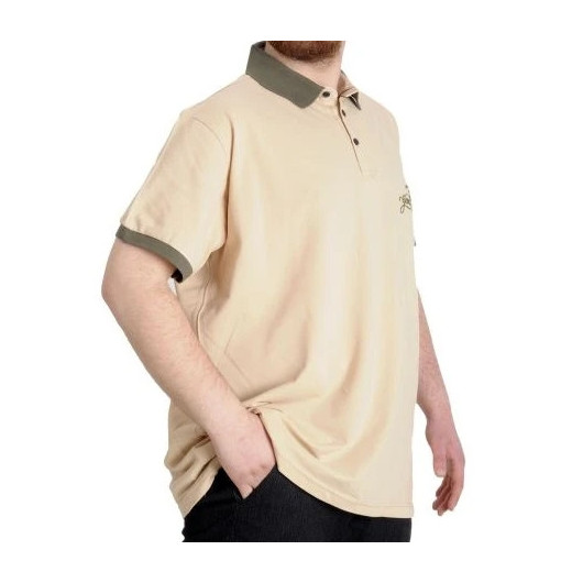 Plus Size Men's Polo T-Shirt Good Times Beige