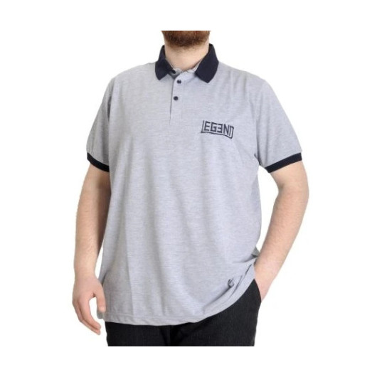 Large Size Men's Polo T-Shirt Legend Gray Melange