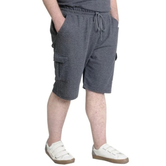 Large Size Men's Shorts Cargo Pocket Antramelange