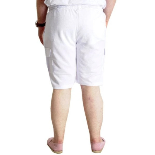 Super Xl Plus Size Men Shorts With Cargo Pocket White