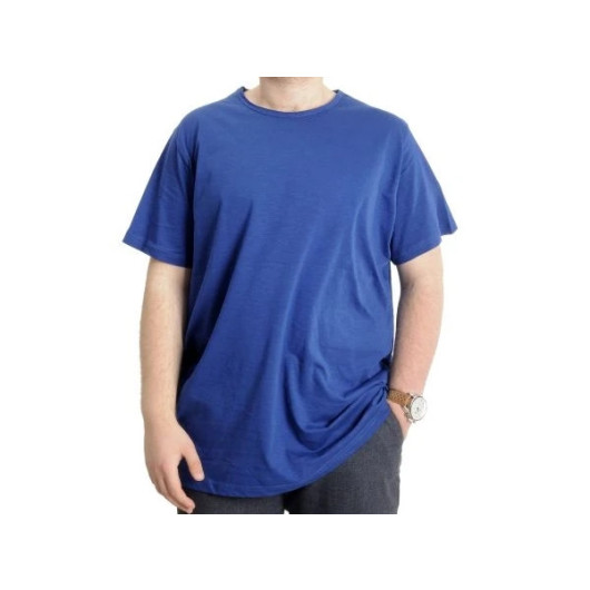 Plus Size Men's T-Shirt Flam Collar Basic Indigo