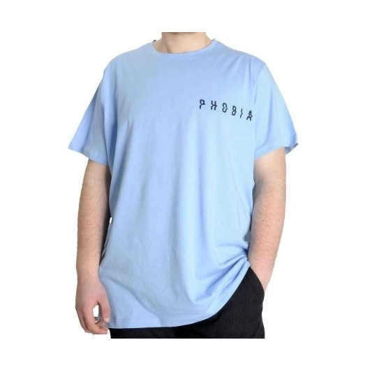 Large Size Men's T-Shirt Phobia Blue