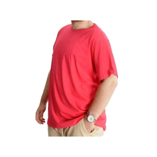 Large Size Men Tshirt Crew Neck Basic Coral