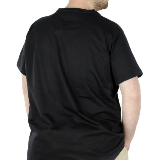 Large Size Men's Tshirt Crew Neck Basic Black