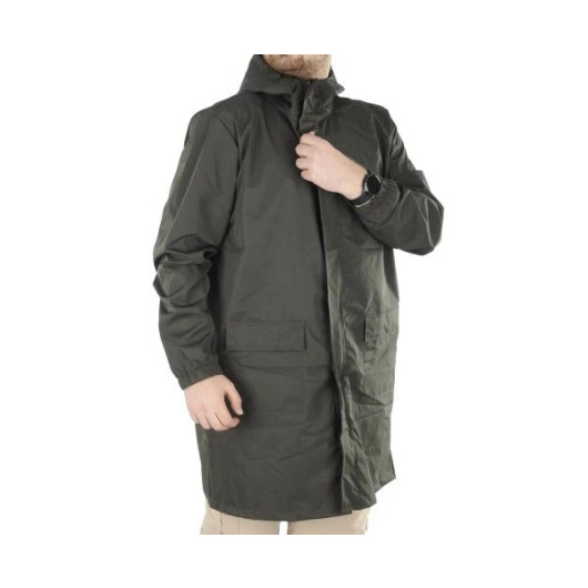 Plus Size Men Raincoat Hooded Khaki