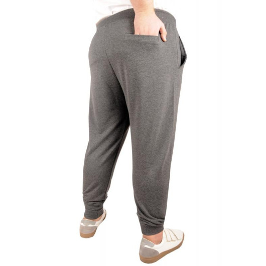 Plus Size Sweatpants Slim Fit Antramelange