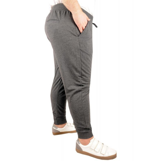 Plus Size Sweatpants Slim Fit Antramelange