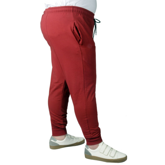 Plus Size Sweatpants Piece Md 22014 Claret Red