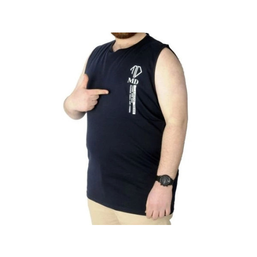Plus Size T-Shirt Sleeveless Choose Mode Navy Blue