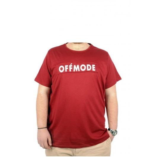 Plus Size Tshirt Crew Neck Offmode Claret Red