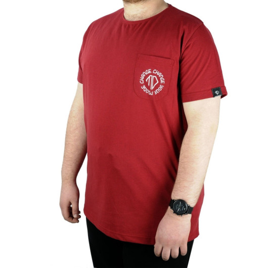 Plus Size Tshirt Byaka Change Your Mode 21129 Claret Red
