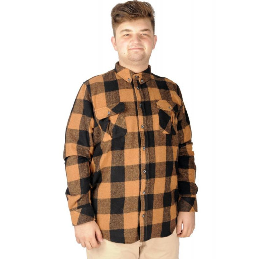 Men's Shirt Ukollar Double Pocket Lumberjack 21392A Mustard