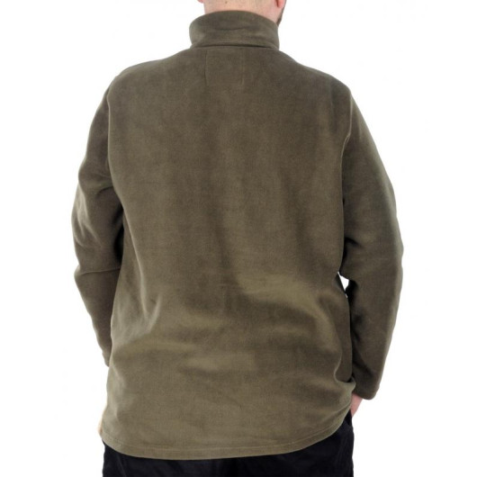 Men's Stand Collar Half Zip Fleece Sweatshirt In Khaki