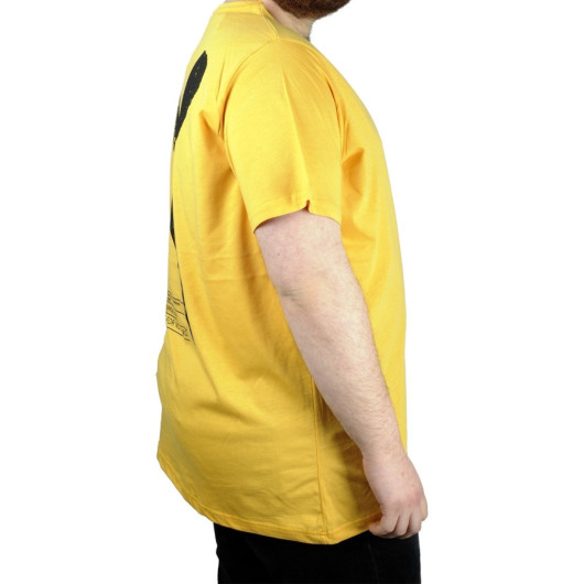 Men's T Shirt Bis Collar Printed Always Myself 22147 Mustard