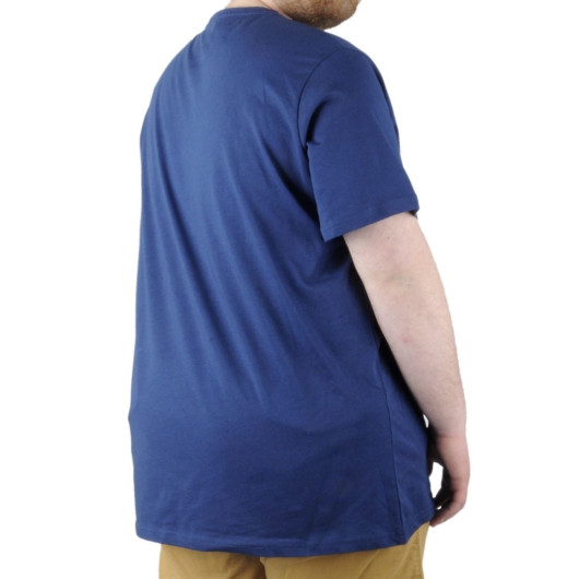 Men's T Shirt Bis Collar Printed Feed And The Graund 22142 İndigo