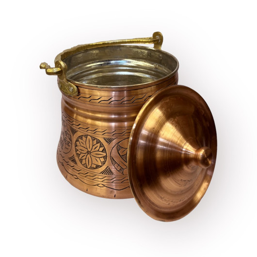 Embossed Copper Yogurt/Milk Pot 3L