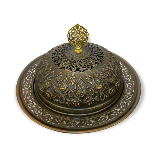 33 Cm Embossed And Openwork Embroidered Ottoman Sahan