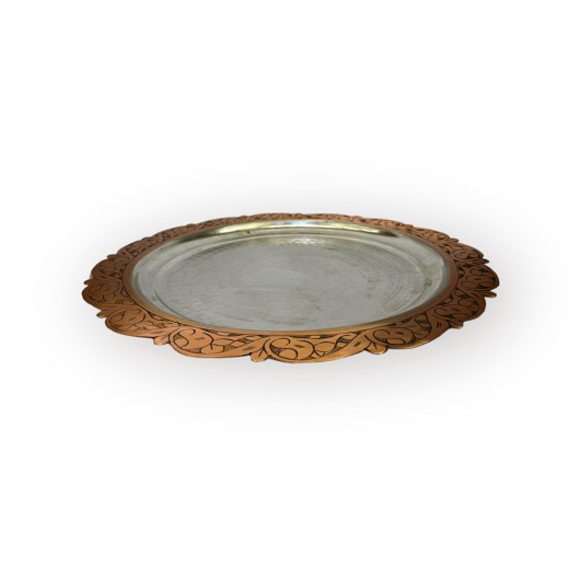34 Cm Embroidered Antique Serving Tray