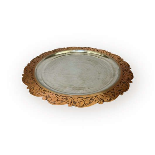 34 Cm Embroidered Antique Serving Tray