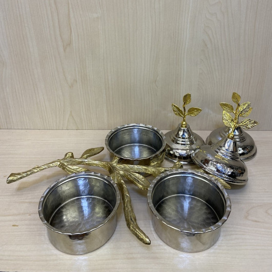 Triple Copper Olive Branch Snack Bowl