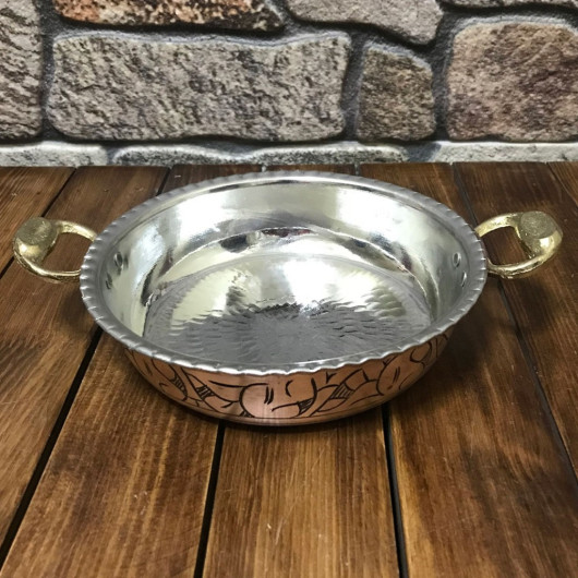 Copper Engraved Tumbled Pan 20 Cm