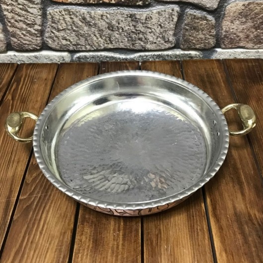 Copper Engraved Tumbled Pan 24 Cm